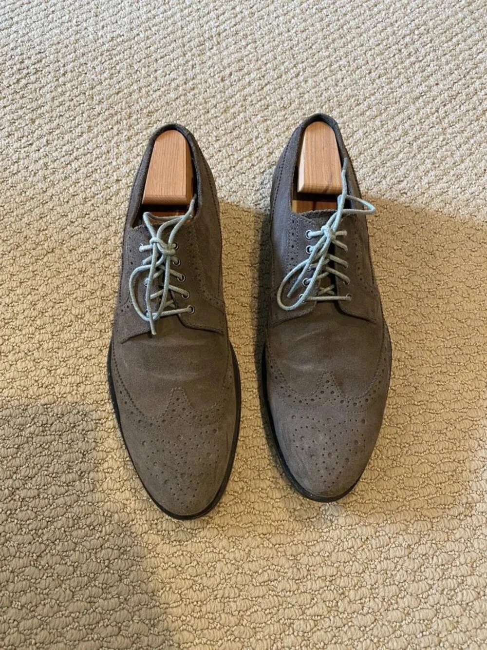 Hugo Boss Men's Suede Leather Wingtip Derby Shoes 50204637